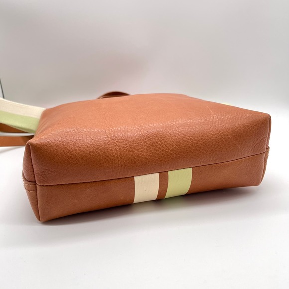 MADEWELL The Zip Top Transport Crossbody Bag Striped Edition Desert Camel NWT - Picture 6 of 11